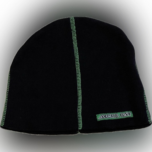 ☃️❄️Arctic Cat Beanie / Cap | Black with Green Accents - Picture 11 of 13